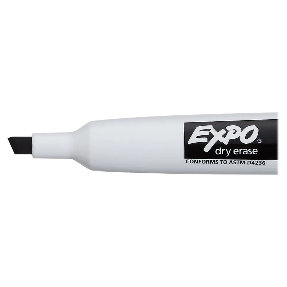 Markers|Expo Magnetic Dry Erase Markers, Chisel Tip, Black, 4/Pack (1944729)