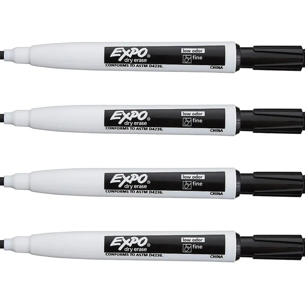 Markers|Expo Magnetic Dry Erase Markers, Fine Tip, , 4/Pack (1944745) Black