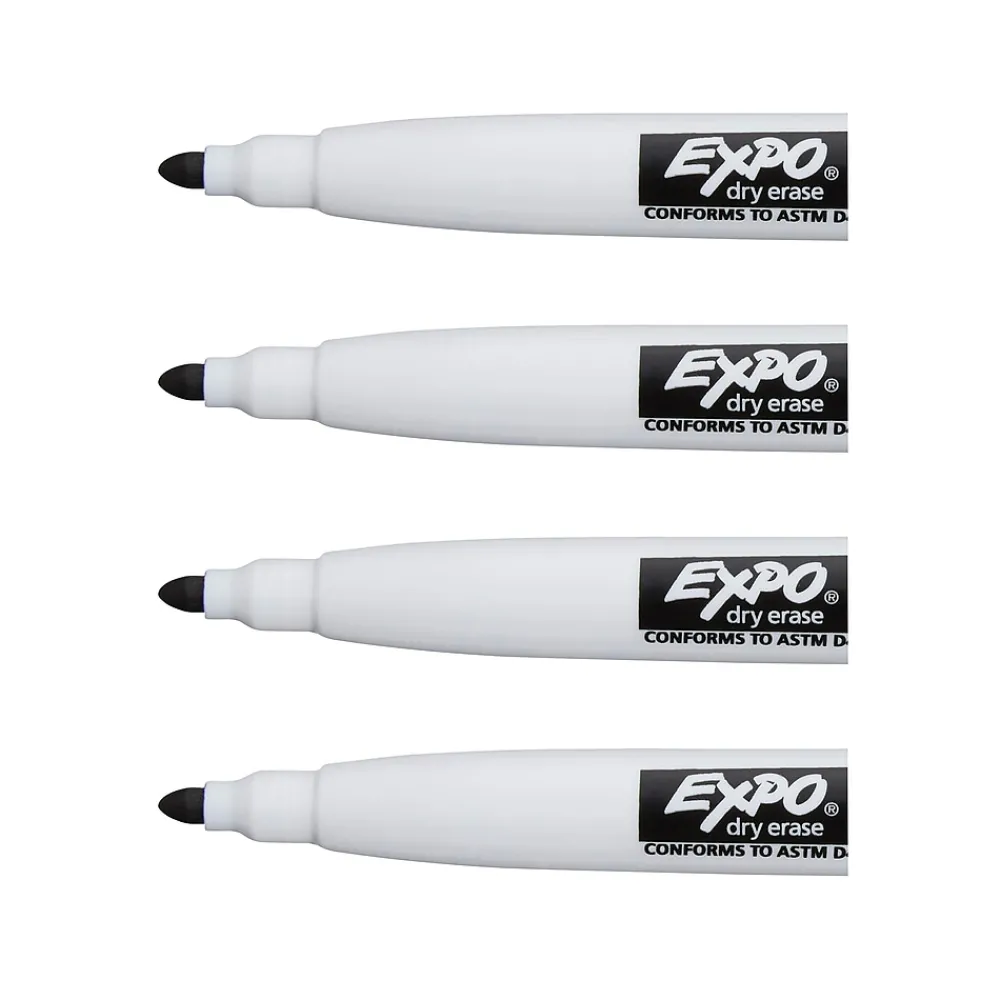 Markers|Expo Magnetic Dry Erase Markers, Fine Tip, , 4/Pack (1944745) Black