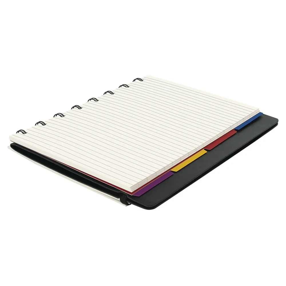 Notebooks|Filofax A5 Classic Bright 4-Subject Professional Notebooks, 5.8" x 8.25", College Ruled, 56 Sheets, Black (B115007U)