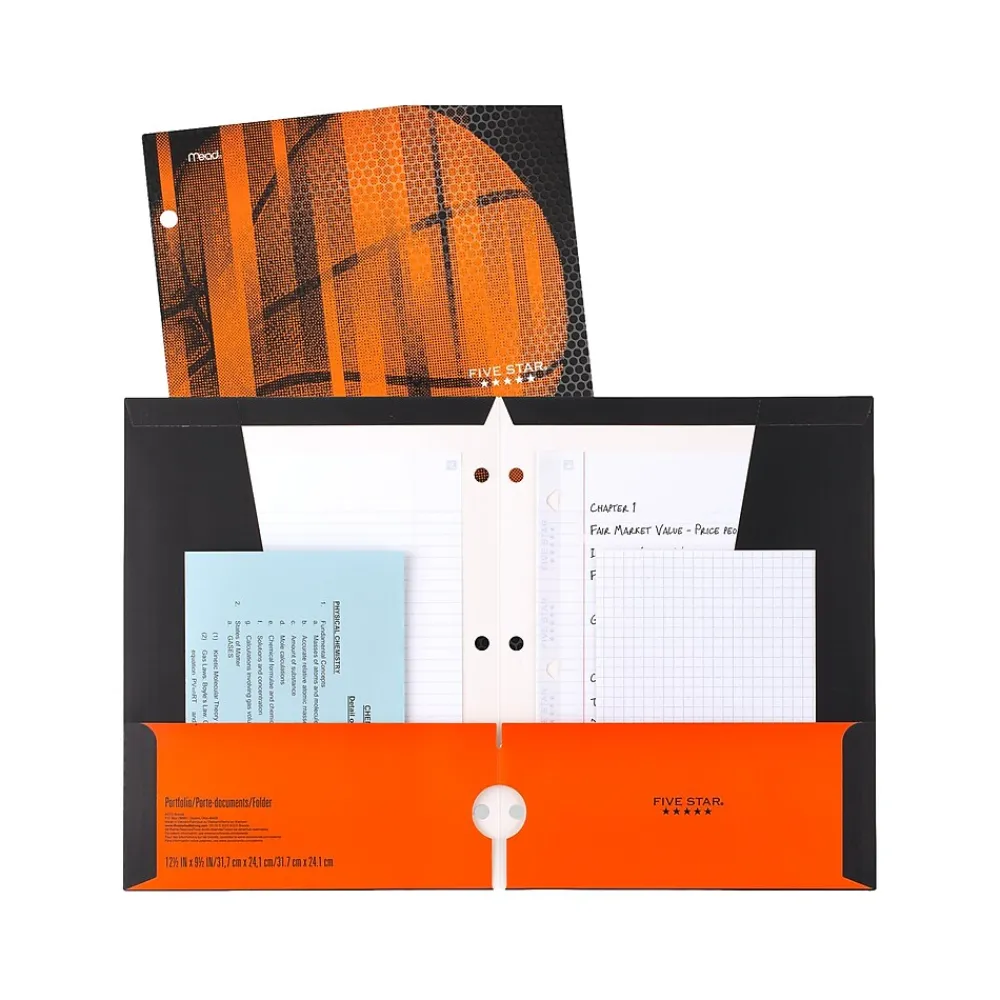 Pocket Folders|Five Star Sports 3-Hole Punched 4-Pocket Folder, Assorted Colors (33176)