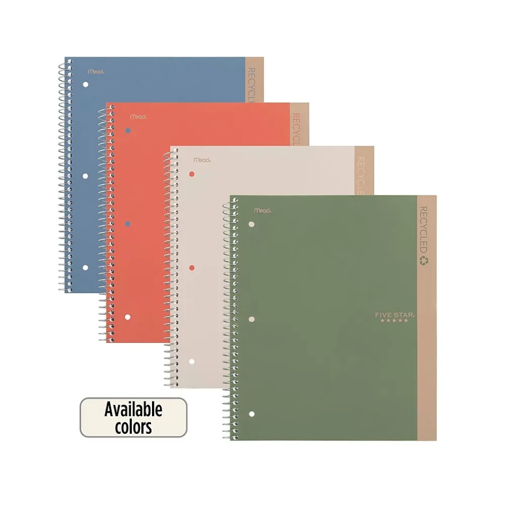 Subject Notebooks|Five Star 1-Subject Notebooks, 8.5" x 11", College Ruled, 100 Sheets, Each (820053-22)