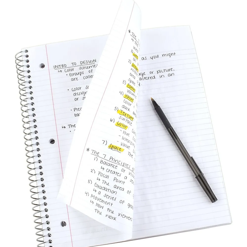 Subject Notebooks|Five Star 1-Subject Notebook, 8.5" x 11", College Ruled, 100 Sheets, (72057) Black