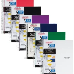 Subject Notebooks|Five Star 5-Subject Subject Notebooks, 8.5" x 11", College Ruled, 200 Sheets (06112/06208) Assorted