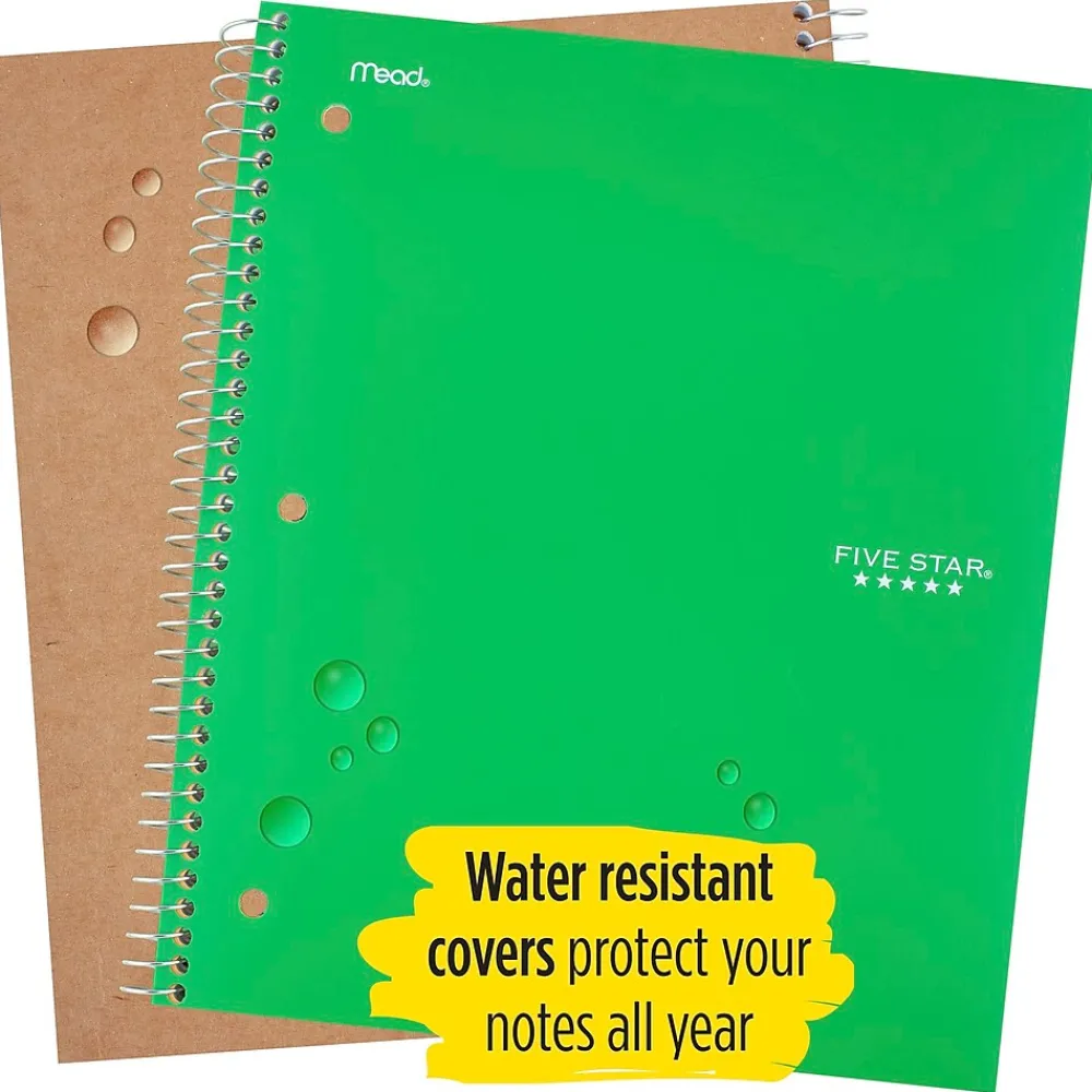 Subject Notebooks|Five Star ® Wirebound Notebook, 1-Subject Notebook, 8.5" x 11", College Ruled, 100 Sheets, (72055) Green
