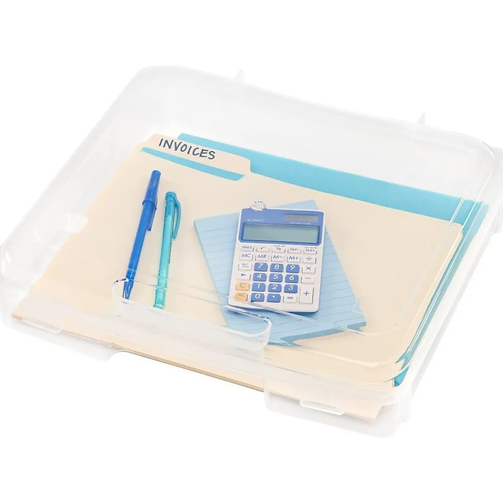 File Storage|Iris Plastic File Box with Latching Lid, Letter Size, Clear, 6/Pack (150655)