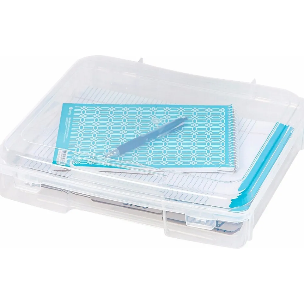 File Storage|Iris Plastic File Box with Latching Lid, Letter Size, Clear, 6/Pack (150655)