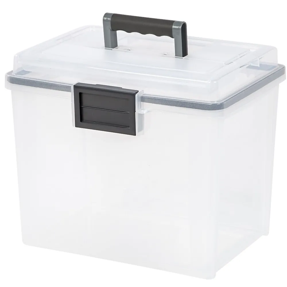 File Storage|Iris WeatherPro Portable File Box, Letter Size, Clear (110350)