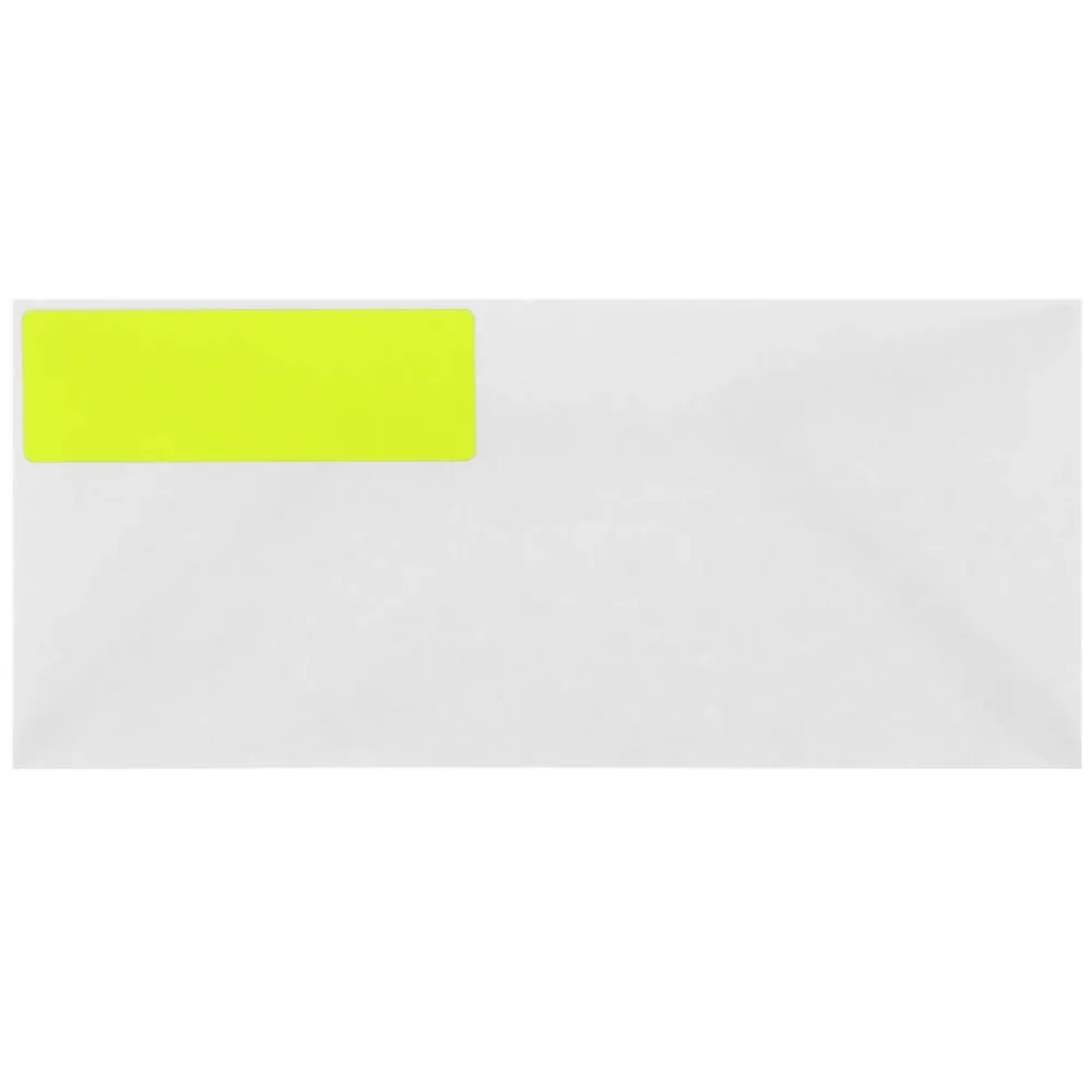 Labels|JAM Paper Address Labels, 1 1/3" x 4", Neon , 14 Labels/Sheet, 9 Sheets/Pack (359329614) Yellow