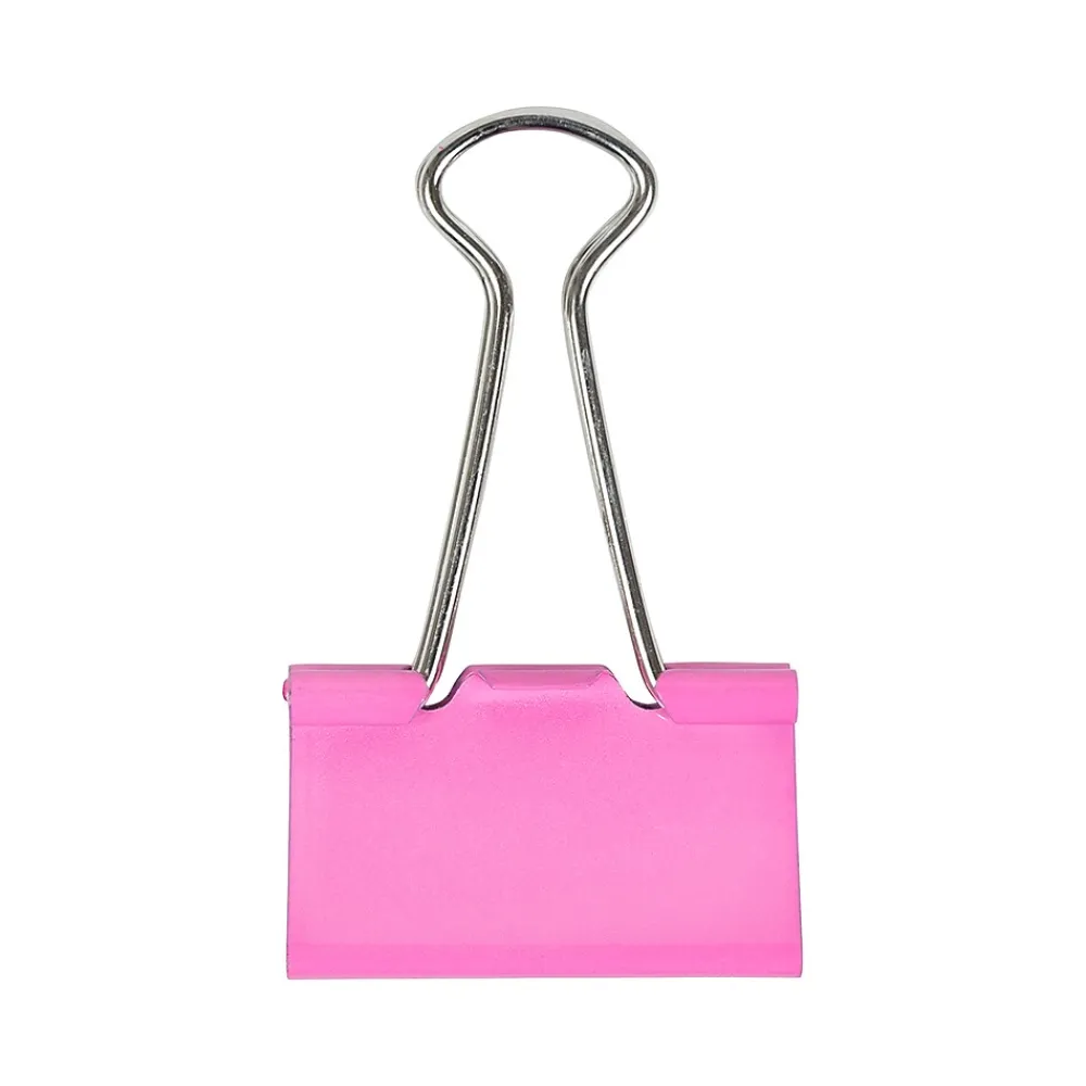 Clips & Fasteners|JAM Paper Colored Binder Clips, Medium, 5/8" Capacity, , 15/Pack (339BCPI) Pink