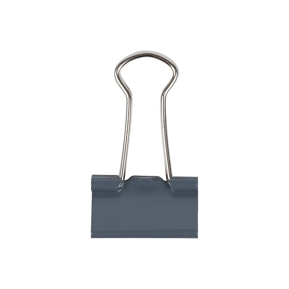 Clips & Fasteners|JAM Paper Colored Binder Clips, Small, 3/8" Capacity, Grey, 25/Pack (334BCGY) Gray