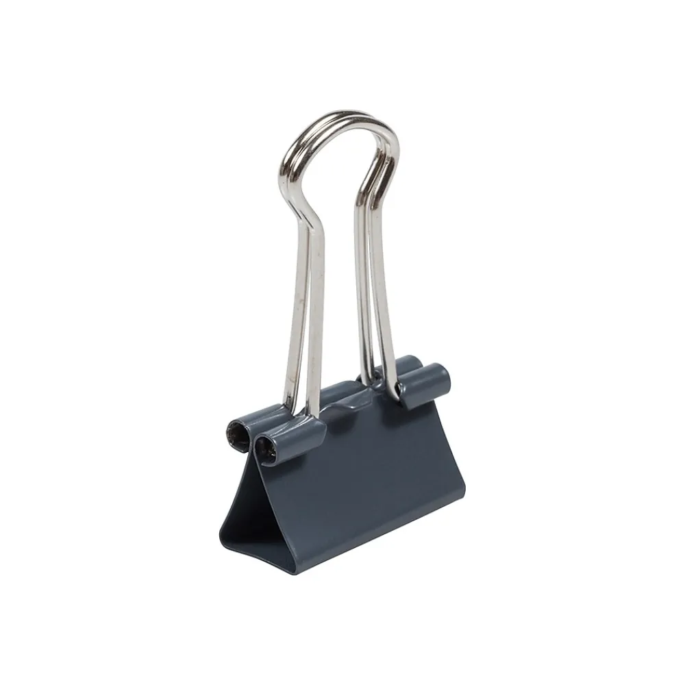 Clips & Fasteners|JAM Paper Colored Binder Clips, Small, 3/8" Capacity, Grey, 25/Pack (334BCGY) Gray