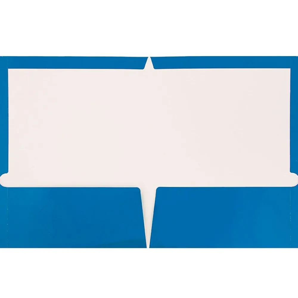 Pocket Folders|JAM Paper Glossy 2-Pocket Portfolio Folder, , 6/Pack (385Gbua) Blue