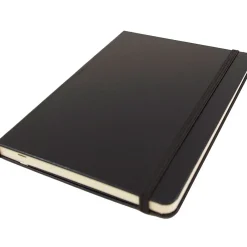 Notebooks|JAM Paper Hardcover Notebook with Elastic, Medium Journal, 5 x 7, Black, 100 Lined Sheets, Sold Individually (340526601)