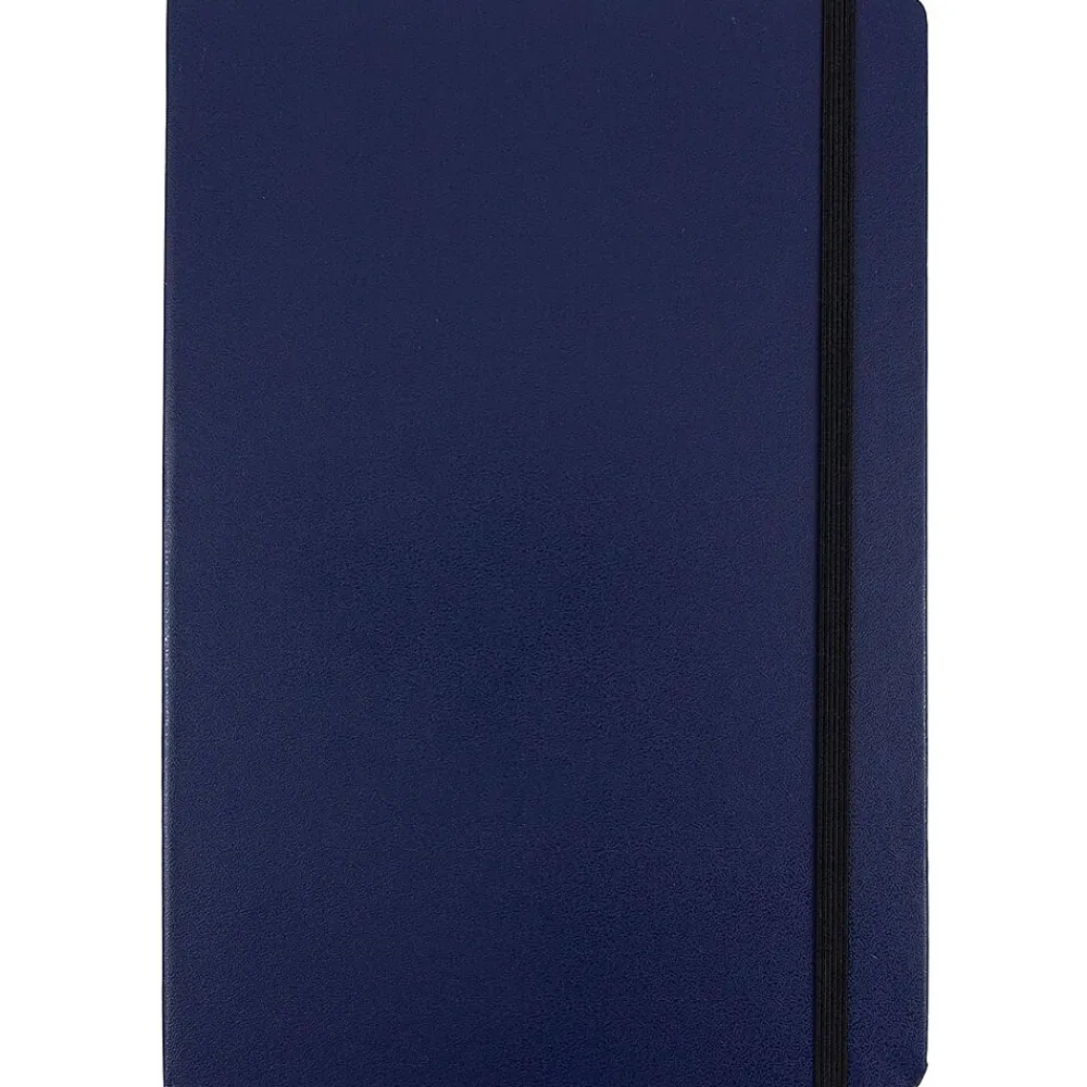 Journals|JAM Paper Hardcover Notebook with Elastic, Large Journal, 5 7/8 x 8 1/2, Blue, 100 Lined Sheets, Sold Individually (340526607)