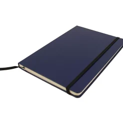 Journals|JAM Paper Hardcover Notebook with Elastic, Large Journal, 5 7/8 x 8 1/2, Blue, 100 Lined Sheets, Sold Individually (340526607)