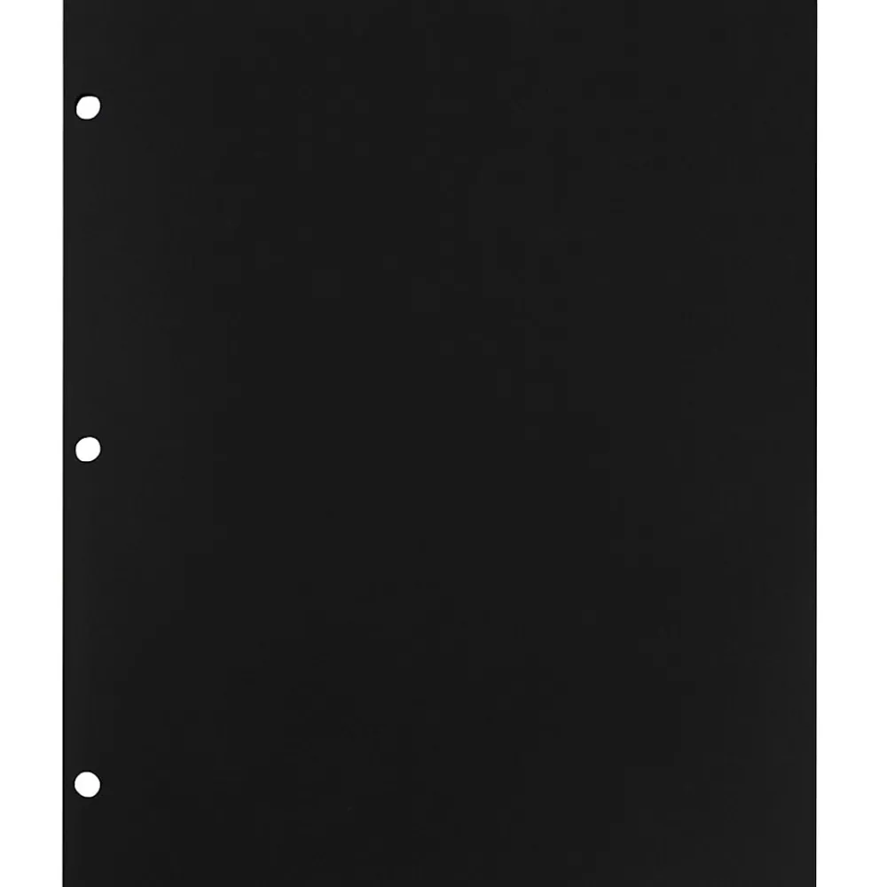 Pocket Folders|JAM Paper Heavy Duty 3 Hole Punch Two-Pocket Plastic Folders, , 108/Pack (383HHPBUA) Black