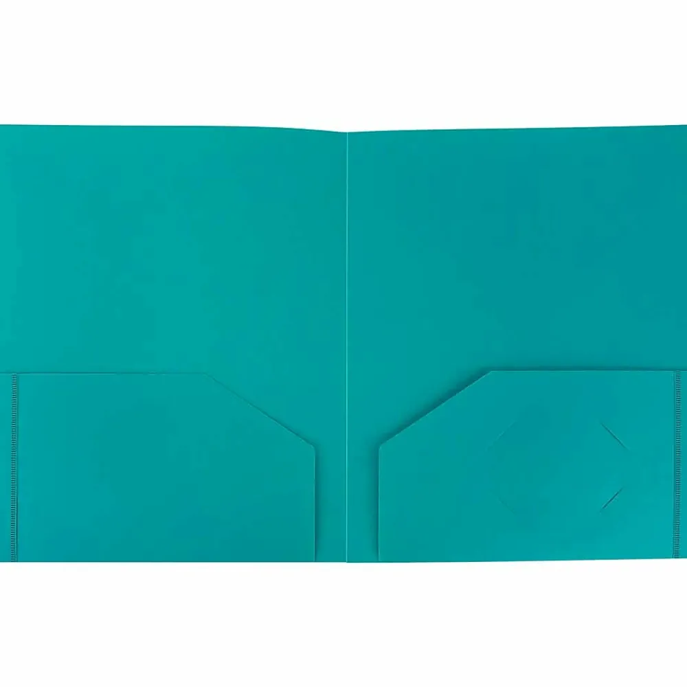 Pocket Folders|JAM Paper Heavy Duty 2-Pocket Folder, Teal Blue, 6/Pack (383hted)