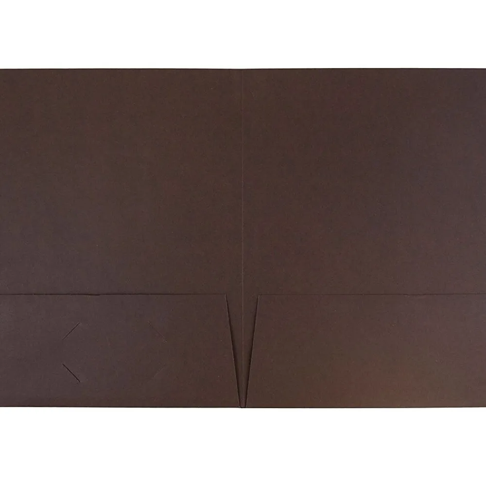 Pocket Folders|JAM Paper Linen 2-Pocket Presentation Folder, , 100/Carton (386LBRB) Chocolate Brown