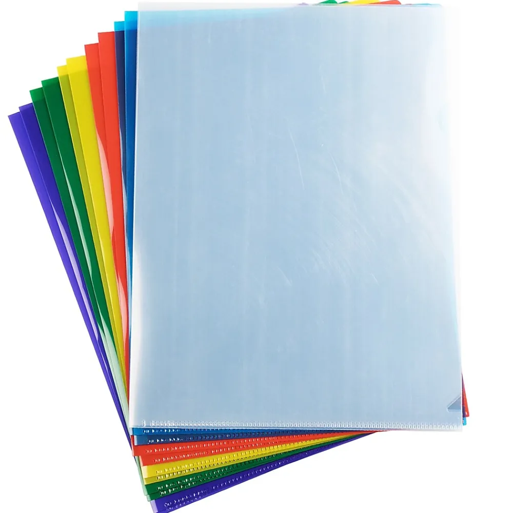 Sheet Protectors|JAM Paper Plastic Sleeves, 9" x 12", Assorted Colors, 12/Pack (380SASST)