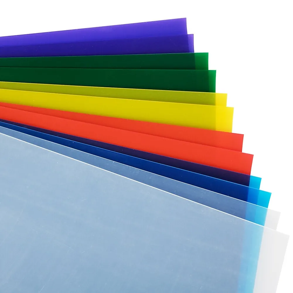 Sheet Protectors|JAM Paper Plastic Sleeves, 9" x 12", Assorted Colors, 12/Pack (380SASST)