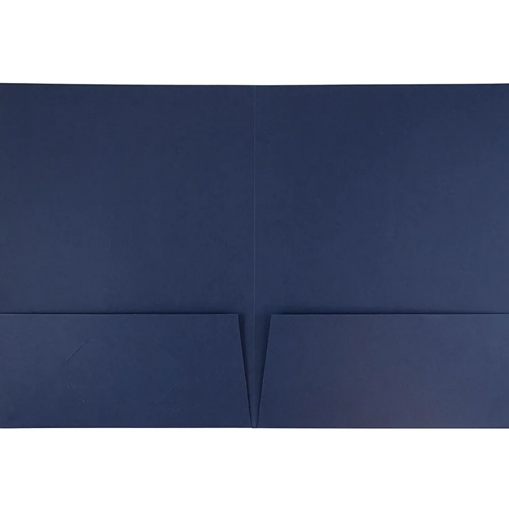 Pocket Folders|JAM Paper 2-Pocket Textured Linen Business Folders, Navy Blue, 50/Box (386LNAC)