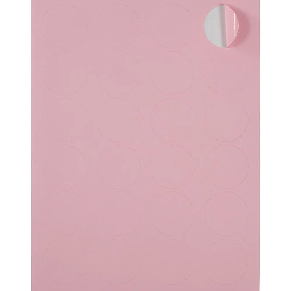 Labels|JAM Paper Round Label Sticker Seals, 1 2/3", , 24 Labels/Sheet, 5 Sheets/Pack (147628279) Baby Pink