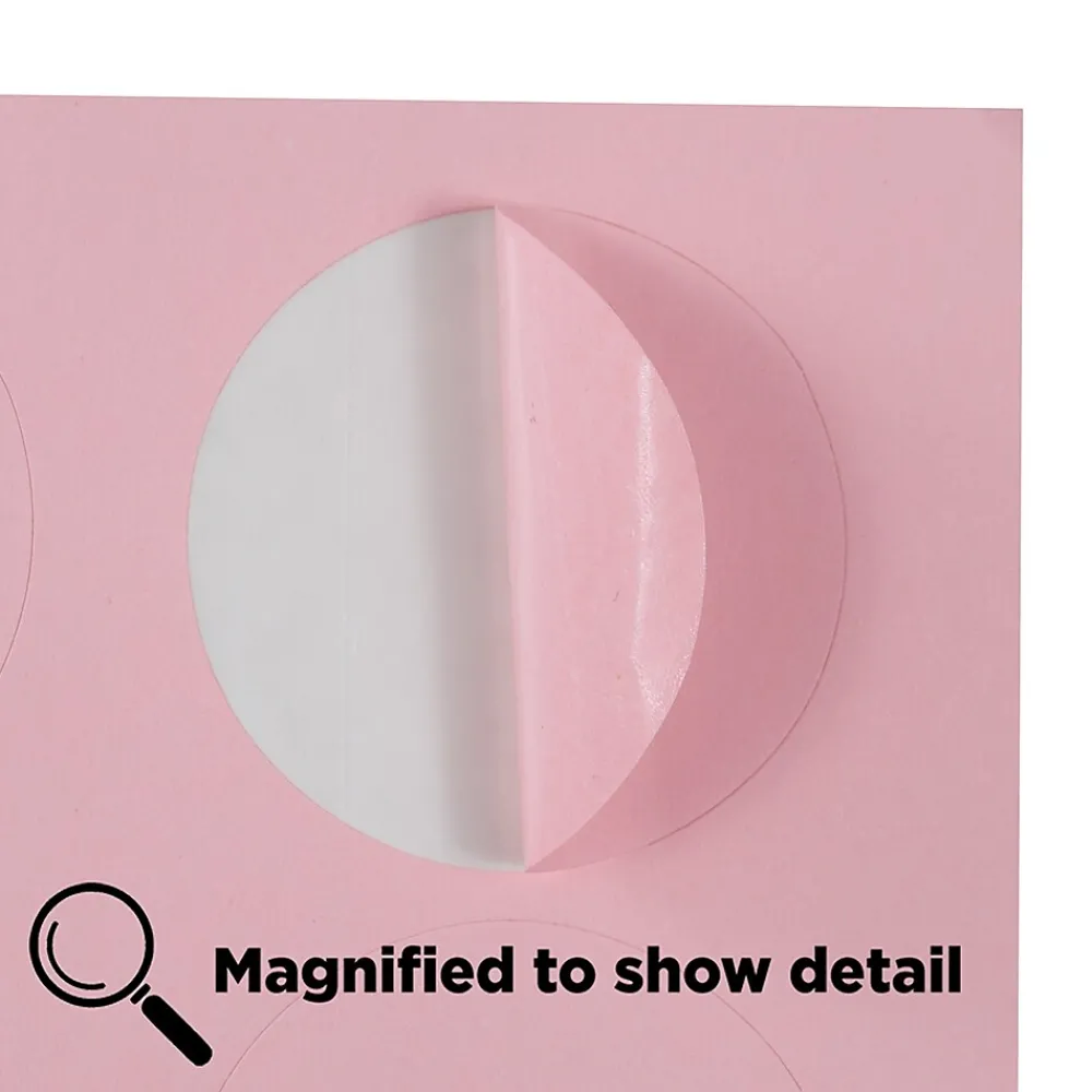 Labels|JAM Paper Round Label Sticker Seals, 1 2/3", , 24 Labels/Sheet, 5 Sheets/Pack (147628279) Baby Pink