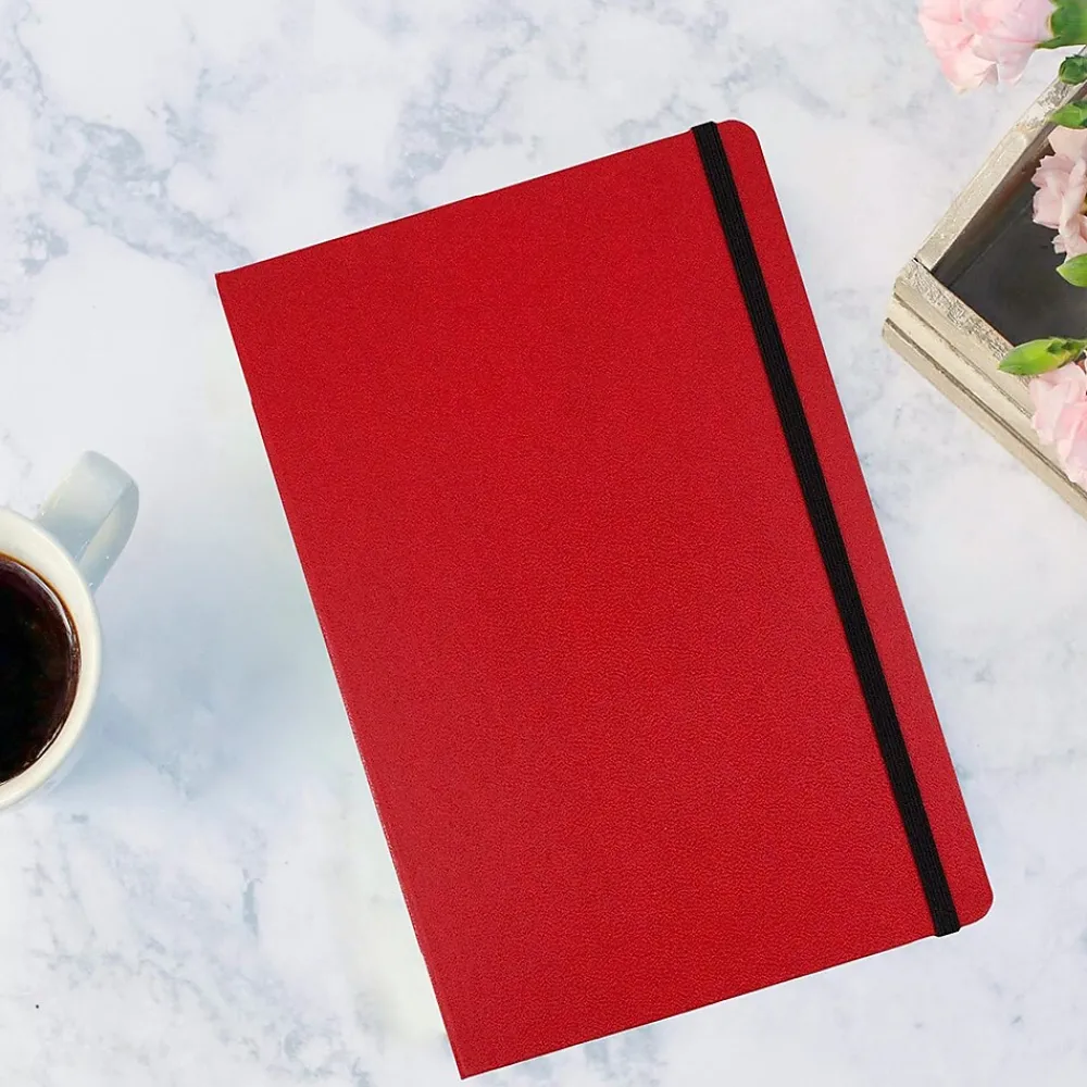 Notebooks|JAM Paper 1-Subject Pocket Notebook, 5.875" x 8.5", Narrow Ruled, 100 Sheets, Red (340526610)