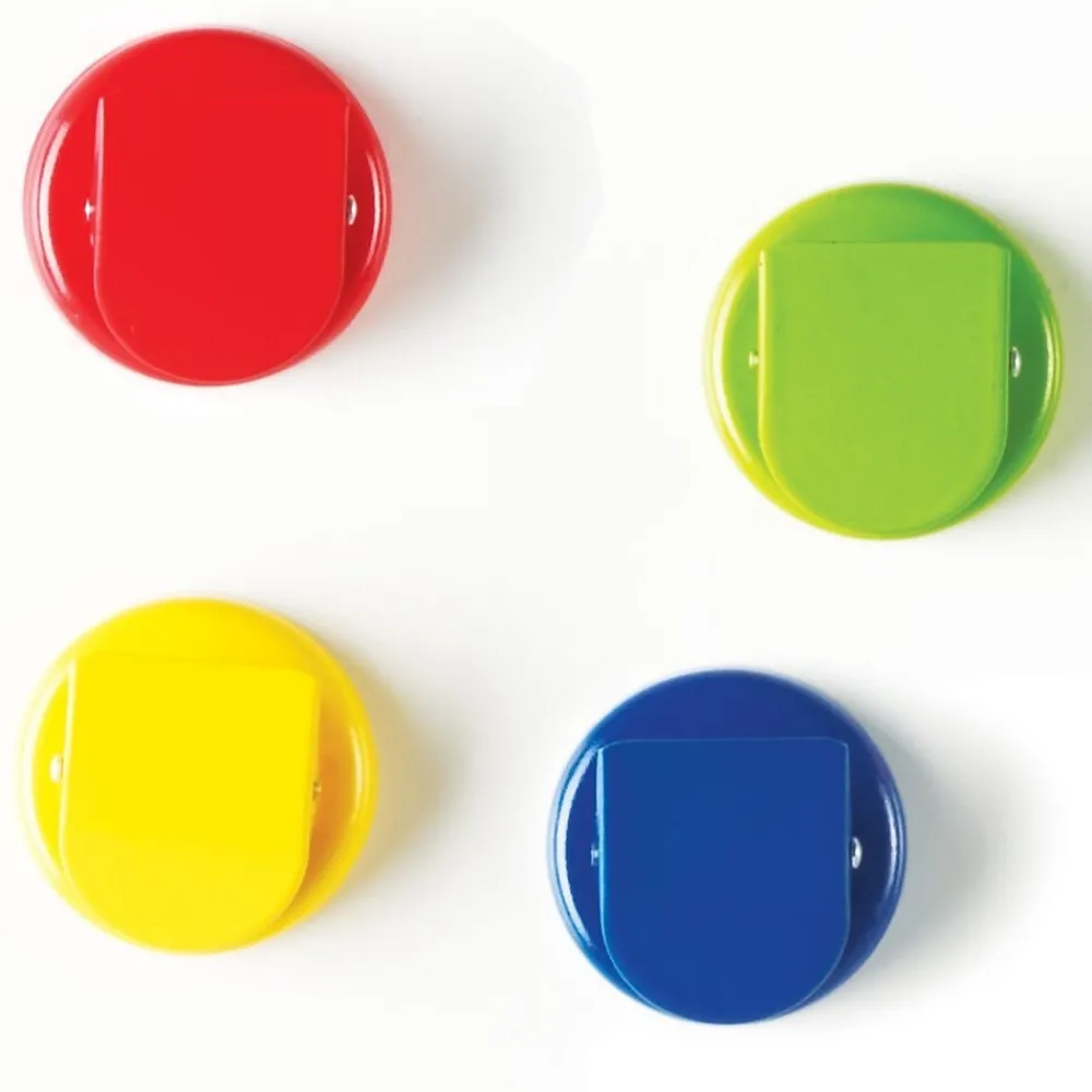 Clips & Fasteners|Learning Resources Super Strong Magnetic Clips 1.5" in Diameter, Assorted, Pack of 4 (LER2692)