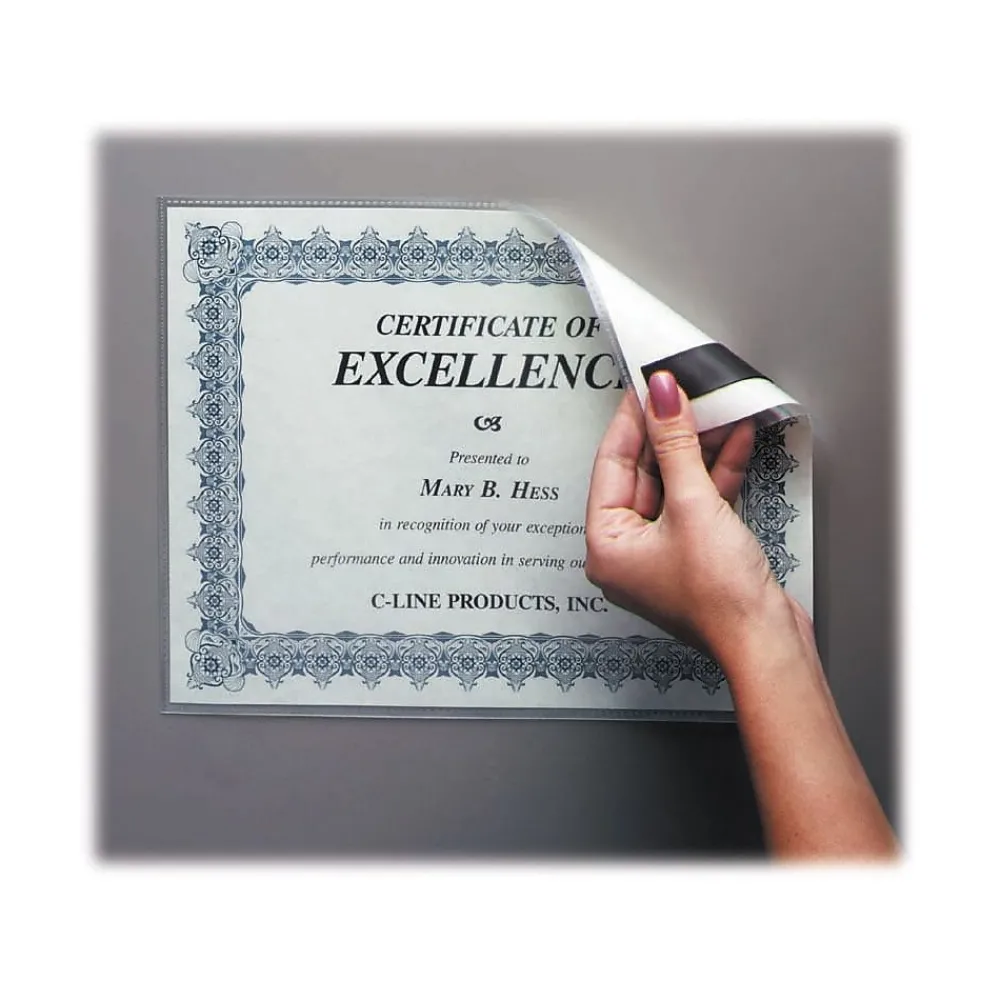 Sheet Protectors|C-Line Magnetic Cubicle Keepers®, Clear Polypropylene, 8 1/2" x 11"