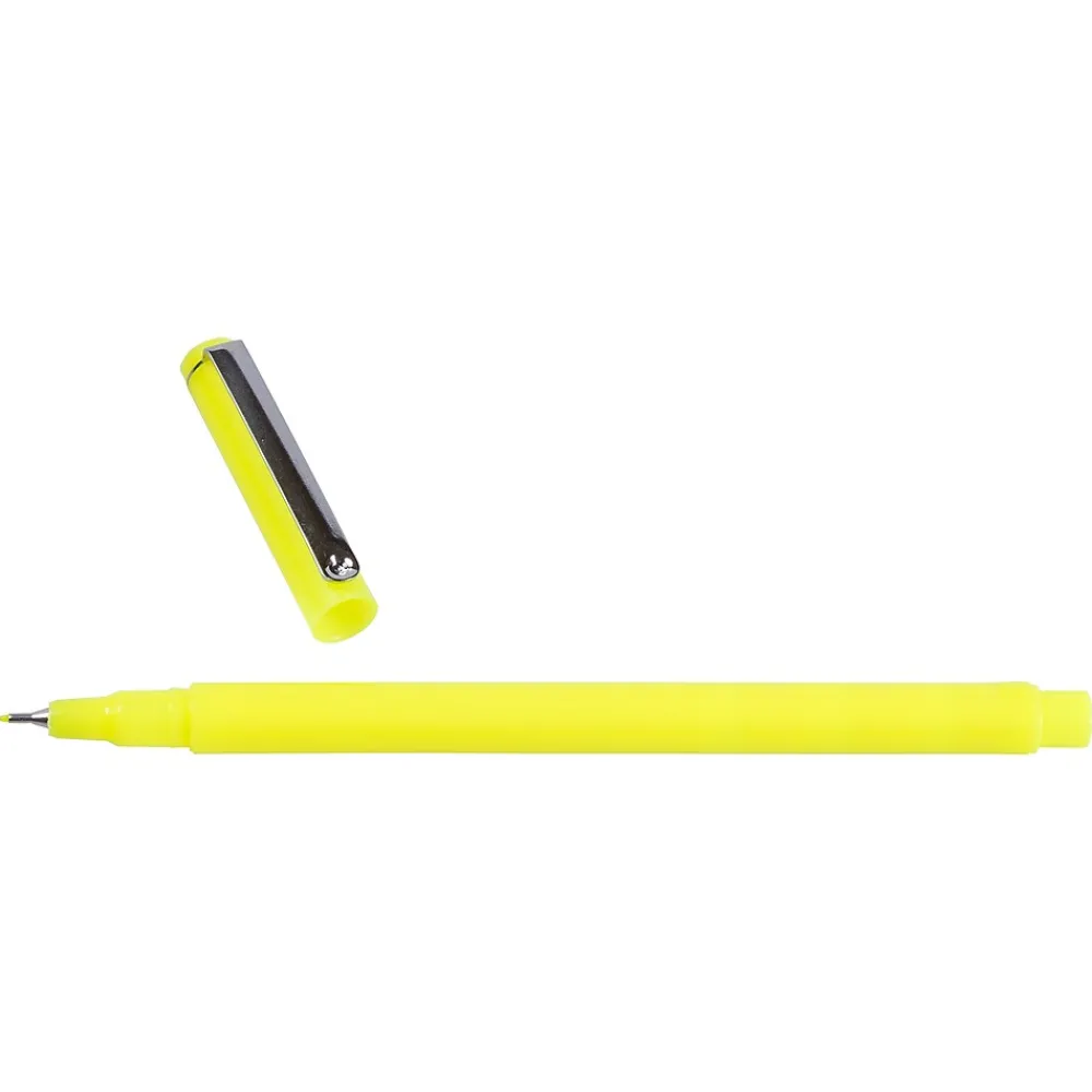 Pens|Marvy Uchida Le Pen Felt Pen, Fine Tip, Neon Yellow Ink, 2/Pack (76530913A)