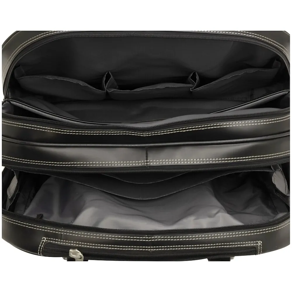 Laptop Bags|McKlein REDWOOD 15" Leather Rolling Laptop Bag, Black (99695)