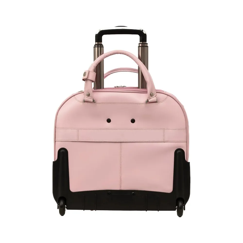 Laptop Bags|McKlein REDWOOD 15" Leather Rolling Laptop Bag, Pink (99699)