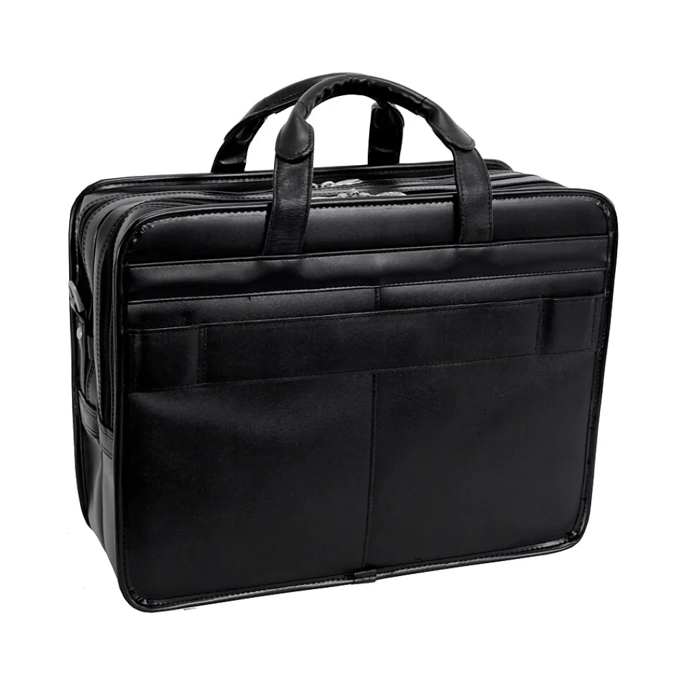 Laptop Bags|McKlein USA CLINTON 17" Leather Rolling Laptop Bag, Brown (88444)