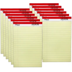 Notepads|Mead Junior Legal Pad, 5" x 8", 50 Sheets/Pad, 12 Pads (MEA59614-12)