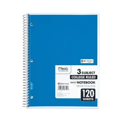 Subject Notebooks|Mead Spiral 3-Subject Notebooks, 8.5