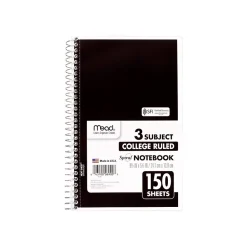 Notebooks|Mead Spiral 3-Subject Notebooks, 5.5