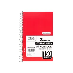 Subject Notebooks|Mead 3-Subject Notebooks, 6