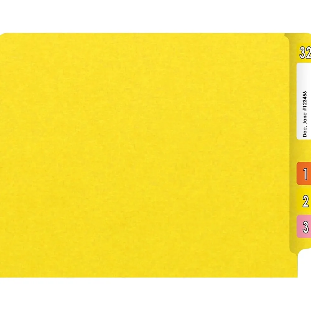 File Folders|Medical Arts Press Heavy-Duty End Tab File Folder, Straight Cut, Letter-Size, Yellow, 40/Box (S-09458-YLW)