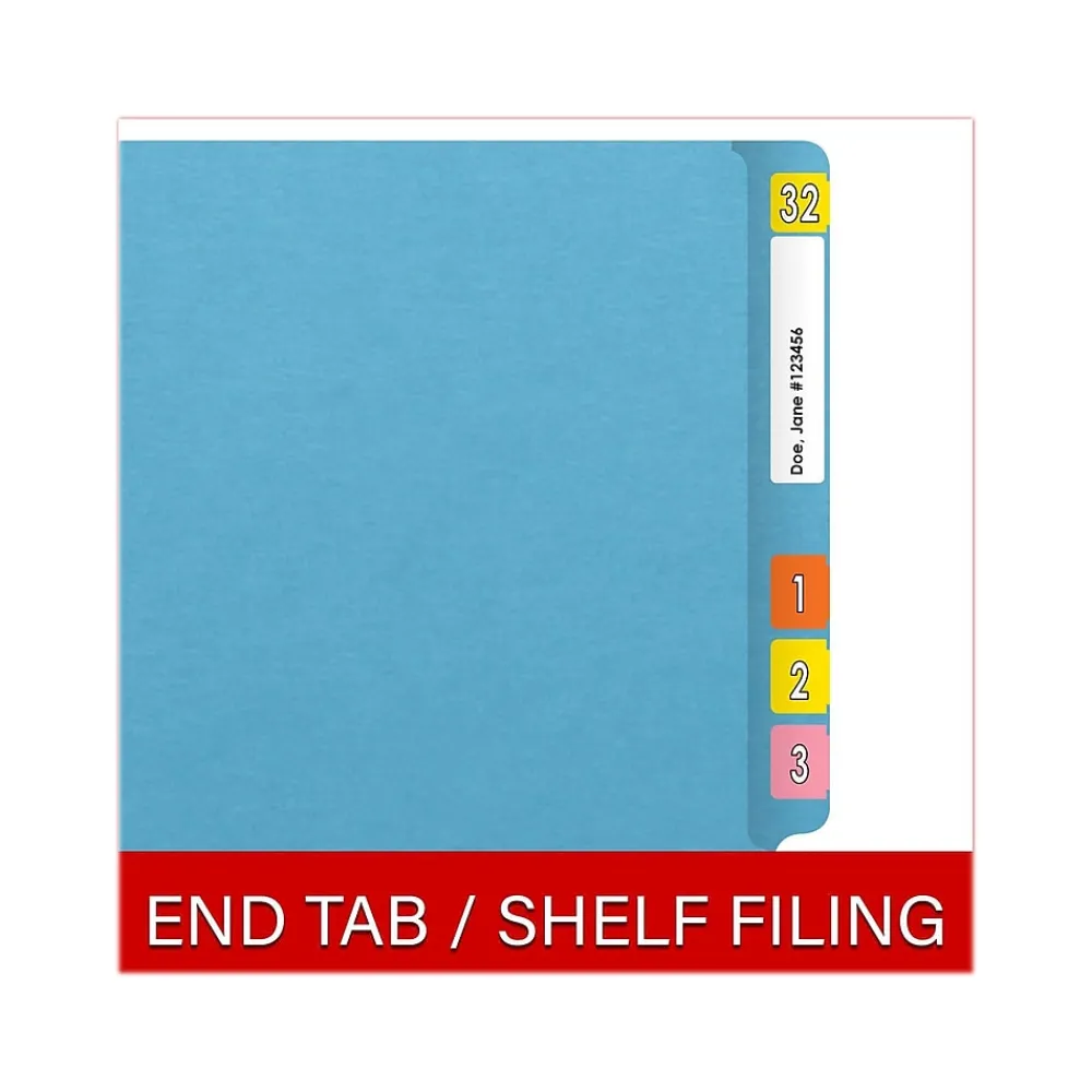 File Folders|Medical Arts Press Heavy-Duty End Tab File Folder, Straight Cut, Letter-Size, Blue, 40/Box (S-09458-DBL)