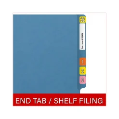 File Folders|Medical Arts Press Reinforced End Tab File Folder, Straight Cut, Letter-Size, Blue, 250/Carton (S-01502-BLU-B)