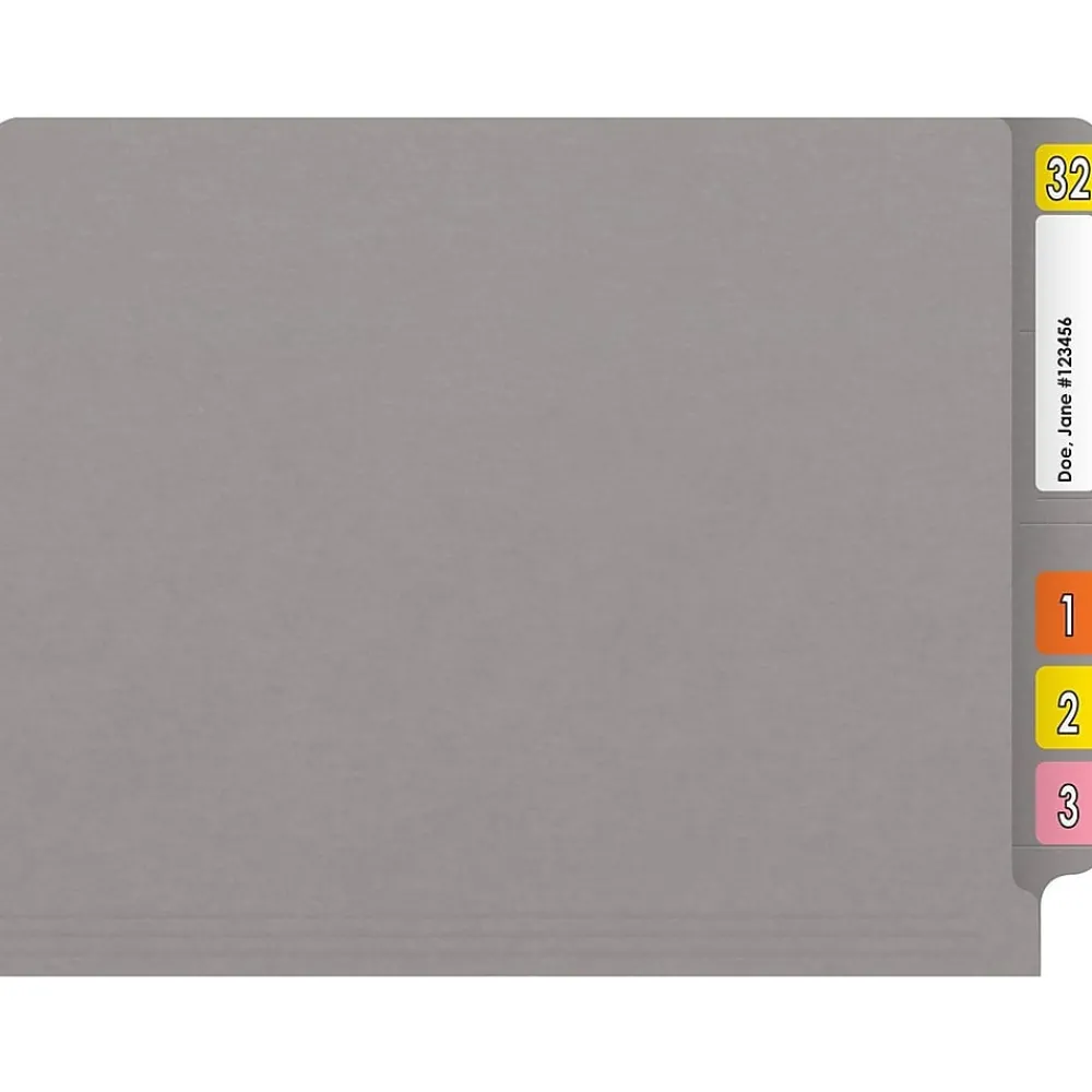 File Folders|Medical Arts Press Reinforced End Tab File Folder, Straight Cut, Letter-Size, Gray, 250/Carton (S-01602-GRY-B)