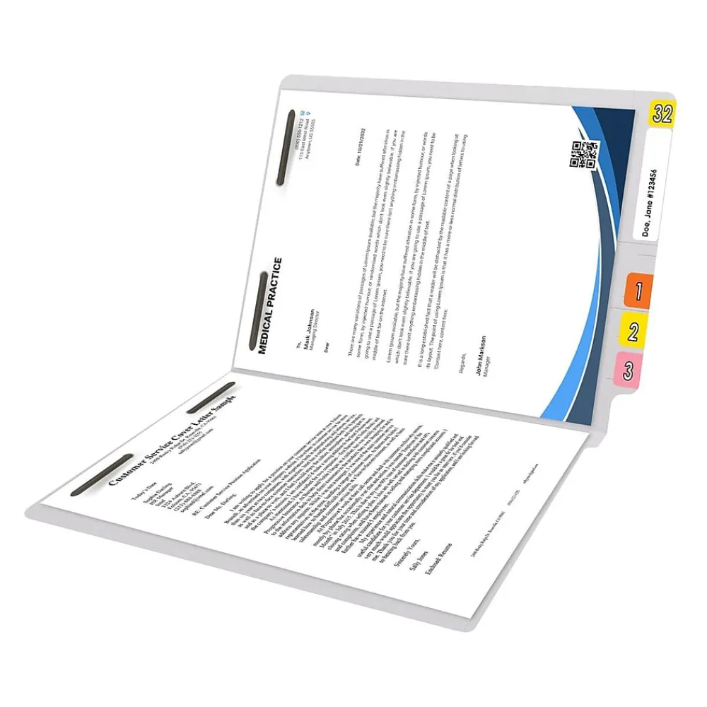 File Folders|Medical Arts Press Reinforced End Tab File Folder, Straight Cut, Letter-Size, White, 50/Box (S-01602-WHT)