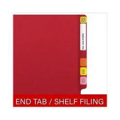 File Folders|Medical Arts Press Reinforced End Tab File Folder, Straight Cut, Letter-Size, Red, 50/Box (S-01602-RED)