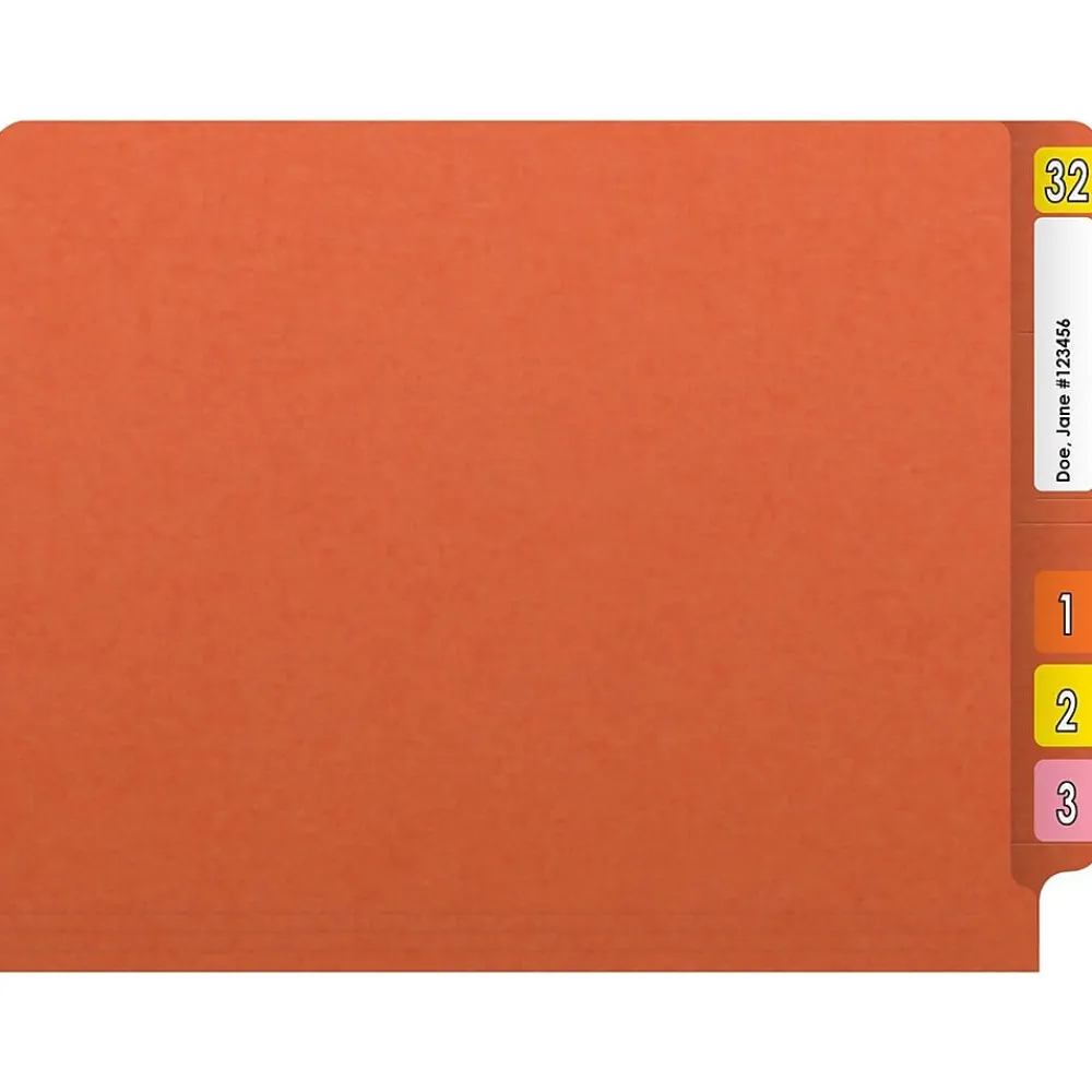 File Folders|Medical Arts Press Reinforced End Tab File Folder, Straight Cut, Letter-Size, Orange, 250/Carton (S-01602-ORG-B)