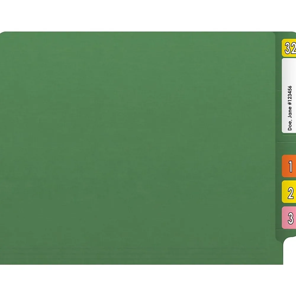 File Folders|Medical Arts Press Reinforced End Tab File Folder, Straight Cut, Letter-Size, Green, 250/Carton (S-01502-GRN-B)