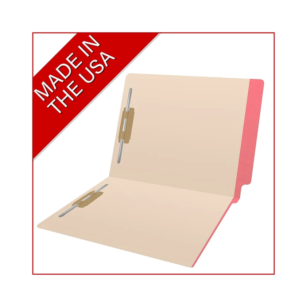 File Folders|Medical Arts Press Reinforced End Tab File Folder, Straight-Cut, Letter Size, Manila/Pink, 50/Box (S-09473-PNK)