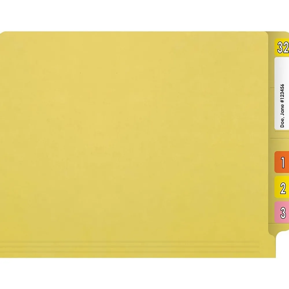 File Folders|Medical Arts Press Reinforced End Tab File Folder, Straight Cut, Letter-Size, Yellow, 50/Box (S-01602-YLW)