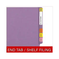 File Folders|Medical Arts Press Reinforced End Tab File Folder, Straight Cut, Letter-Size, Lavender, 50/Box (S-01602-LAV)
